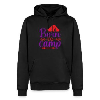 Né pour le camping Nature Outdoor Mountains - Sweat à capuche Premium bio Homme - noir - Devant - Nico (187cm)