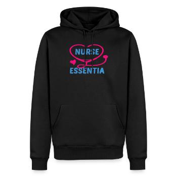 INFIRMIÈRE Infirmière - Sweat à capuche Premium bio Homme - noir - Devant - Nico (187cm)