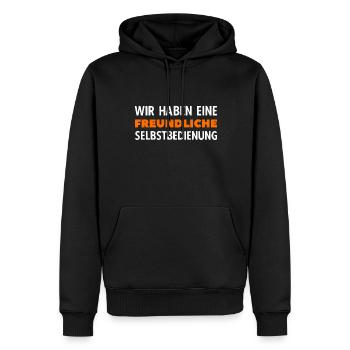 WItziger Spruch mit viel Humor und Sarkasmus - Männer Premium Bio Hoodie - Schwarz - Vorne - Nico (187cm)
