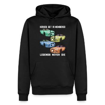 Tuner PS pour voitures de sport - Légende - Sweat à capuche Premium bio Homme - noir - Devant - Nico (187cm)