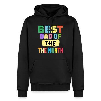 Bester Papa Des Monats Kinder Lieben Ihren Besten - Männer Premium Bio Hoodie - Schwarz - Vorne - Nico (187cm)