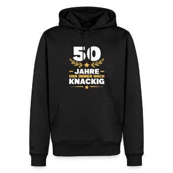 50. Geburtstag Geschenk Mann - Männer Premium Bio Hoodie - Schwarz - Vorne - Nico (187cm)