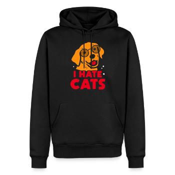 Ich Hasse Katzen Liebhaber Hund Welpe Tier - Männer Premium Bio Hoodie - Schwarz - Vorne - Nico (187cm)