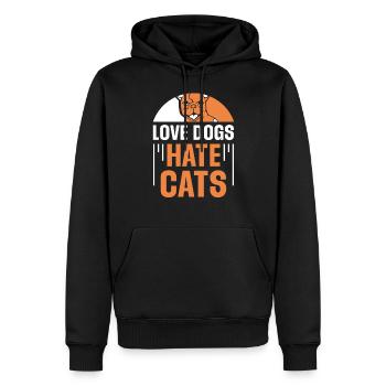 Chers chiens Détestez les chats Puppy Lover Dog - Sweat à capuche Premium bio Homme - noir - Devant - Nico (187cm)