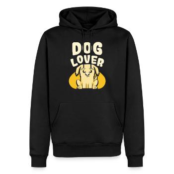 Amoureux des chiens Amoureux des chiens chiots dictons - Sweat à capuche Premium bio Homme - noir - Devant - Nico (187cm)