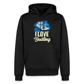 J’adore la navigation de plaisance voilier voilier yacht - Sweat à capuche Premium bio Homme - noir - Devant - Nico (187cm)