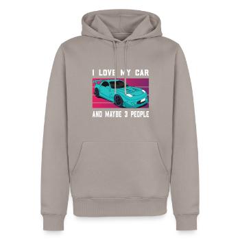 love Sports Car PS Car Screwdriver - Men’s Premium Organic Hoodie - taupe - Front - Nico (187cm)