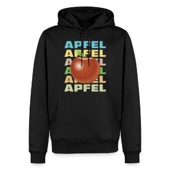 APFEL - Männer Premium Bio Hoodie - Schwarz - Vorne - Nico (187cm)