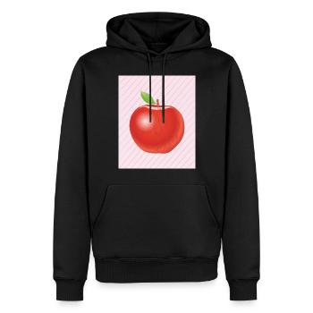 APFEL - Männer Premium Bio Hoodie - Schwarz - Vorne - Nico (187cm)