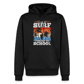 Surf Surfeur d’eau amour pour surfer forcé à l’école - Sweat à capuche Premium bio Homme - noir - Devant - Nico (187cm)