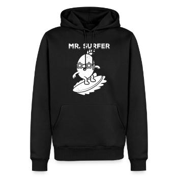 Drôle de surf Sports nautiques Surf Drôle de surf M. - Sweat à capuche Premium bio Homme - noir - Devant - Nico (187cm)