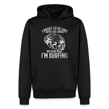 Surf Sports nautiques Surf Surf surfeur surf - Sweat à capuche Premium bio Homme - noir - Devant - Nico (187cm)