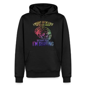 Water Surfing Surf Surf Surf surfeur surf - Sweat à capuche Premium bio Homme - noir - Devant - Nico (187cm)