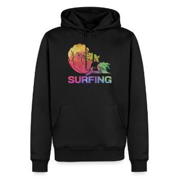 Surf Eau Surf Surf Surf Surfer Wave - Sweat à capuche Premium bio Homme - noir - Devant - Nico (187cm)