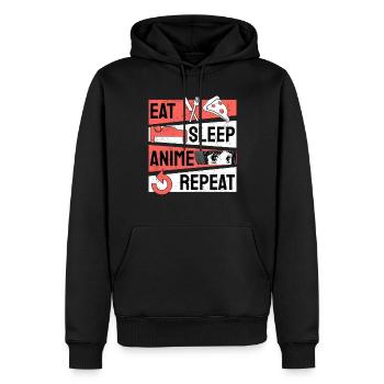 Eat Sleep Anime Repeat Animes - Männer Premium Bio Hoodie - Schwarz - Vorne - Nico (187cm)