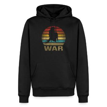 Plumed War Helmet Rome Sparta Retro Sunset - Men’s Premium Organic Hoodie - black - Front - Nico (187cm)