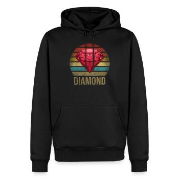 Ruby Gemstone Retro Sunset - Männer Premium Bio Hoodie - Schwarz - Vorne - Nico (187cm)