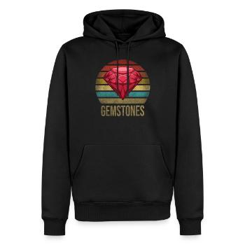 Ruby Gemstone Retro Sunset - Männer Premium Bio Hoodie - Schwarz - Vorne - Nico (187cm)