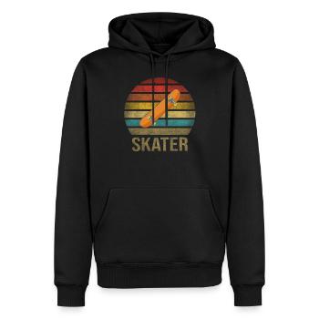 Skateboard Skate Or Die Retro Sunset - Männer Premium Bio Hoodie - Schwarz - Vorne - Nico (187cm)
