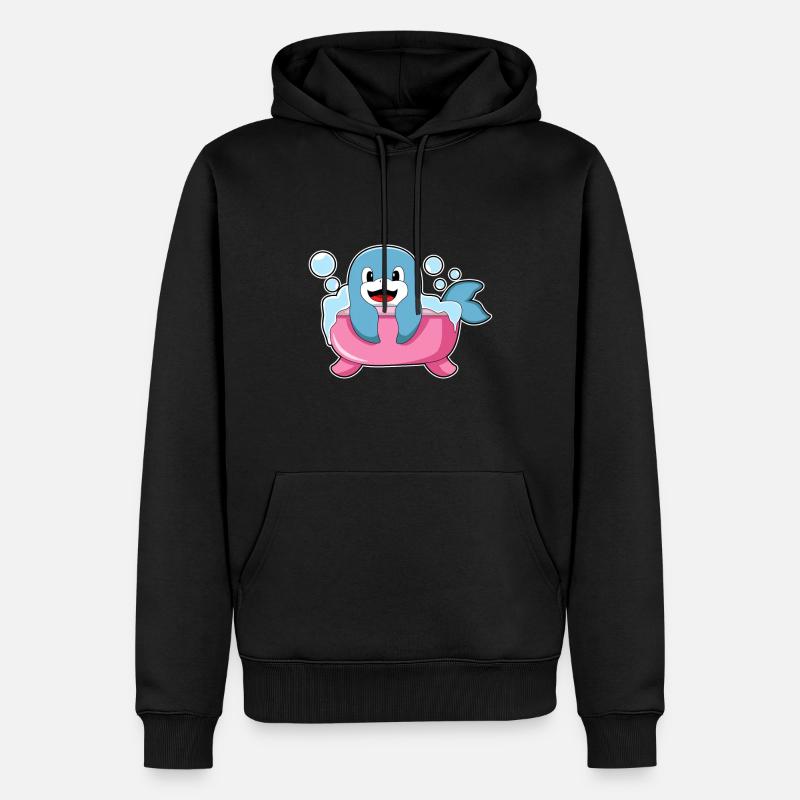 Dauphin dans la baignoire - Sweat à capuche Premium bio Homme - noir