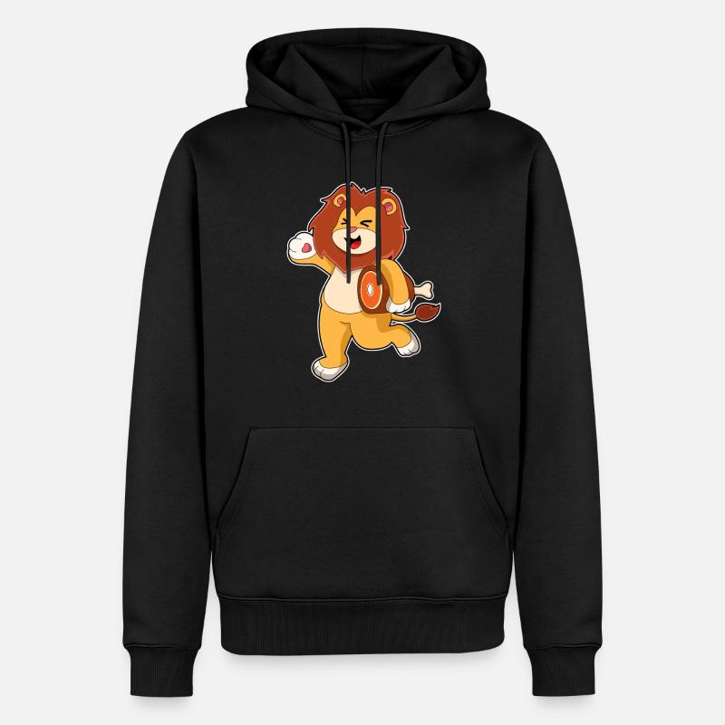 Löwe mit Fleisch - Männer Premium Bio Hoodie - Schwarz