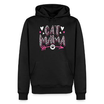 Katze Mama Leopard Kätzchen Tier Haustier - Männer Premium Bio Hoodie - Schwarz - Vorne - Nico (187cm)