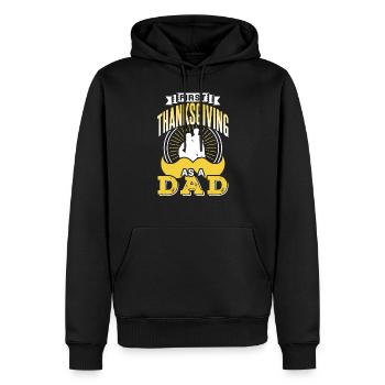 Premier Thanksgiving En tant que Père Proverbes Papa Papa - Sweat à capuche Premium bio Homme - noir - Devant - Nico (187cm)