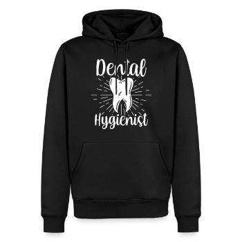 Hygiénistes dentaires Dentiste Équipe d’hygiène dentaire - Sweat à capuche Premium bio Homme - noir - Devant - Nico (187cm)