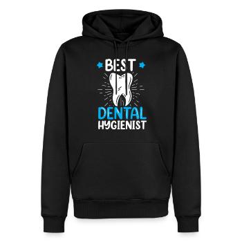 Meilleur hygiéniste dentaire Dentiste Hygiène dentaire - Sweat à capuche Premium bio Homme - noir - Devant - Nico (187cm)