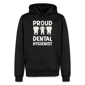 Fier hygiéniste dentaire Dentiste Hygiène dentaire - Sweat à capuche Premium bio Homme - noir - Devant - Nico (187cm)
