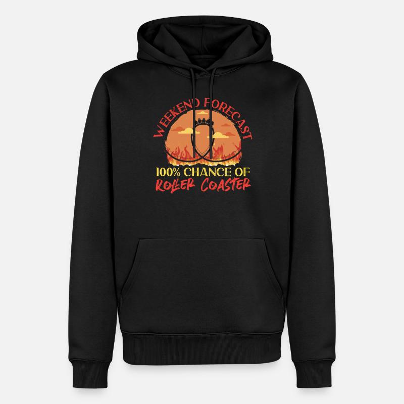Roller Coaster Weekend Forecast - Männer Premium Bio Hoodie - Schwarz