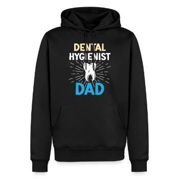Hygiéniste dentaire Papa Dentiste Équipe d’hygiène dentaire - Sweat à capuche Premium bio Homme - noir - Devant - Nico (187cm)