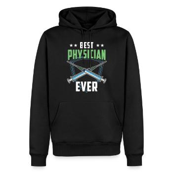 Le meilleur médecin de tous les temps Médecin de profession - Sweat à capuche Premium bio Homme - noir - Devant - Nico (187cm)