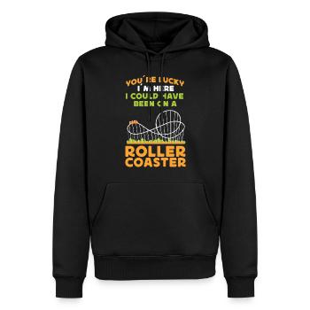 Roller Coaster You're Lucky I'm - Männer Premium Bio Hoodie - Schwarz - Vorne - Nico (187cm)