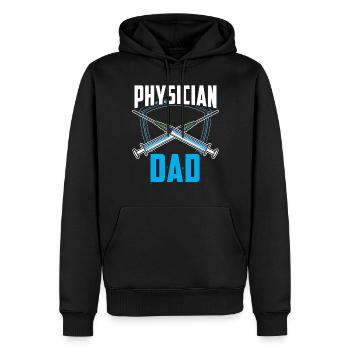 Docteur Père Médecine Profession Médecin Médecin Médecin - Sweat à capuche Premium bio Homme - noir - Devant - Nico (187cm)