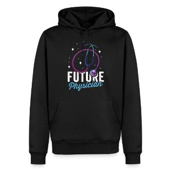 Futur Docteur Médecine Docteur Profession - Sweat à capuche Premium bio Homme - noir - Devant - Nico (187cm)