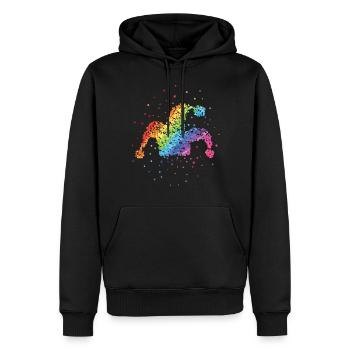 Fool’s Cap Fool Jeck Rainbow Gay - Sweat à capuche Premium bio Homme - noir - Devant - Nico (187cm)