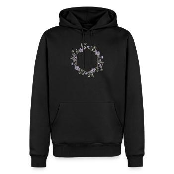Lavender I Team Bride Fleur Couronne Mariage Boho - Sweat à capuche Premium bio Homme - noir - Devant - Nico (187cm)