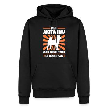 Akita Inu Gassi gehen japanischer Spitz - Männer Premium Bio Hoodie - Schwarz - Vorne - Nico (187cm)