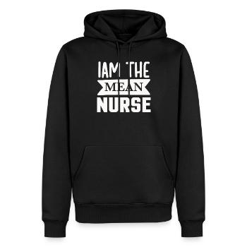Ich bin die gemeine Krankenschwester - Männer Premium Bio Hoodie - Schwarz - Vorne - Nico (187cm)