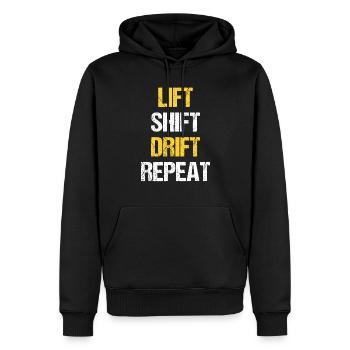 Staplerfahrer Gabelstapler Lift Shift Drift Repeat - Männer Premium Bio Hoodie - Schwarz - Vorne - Nico (187cm)