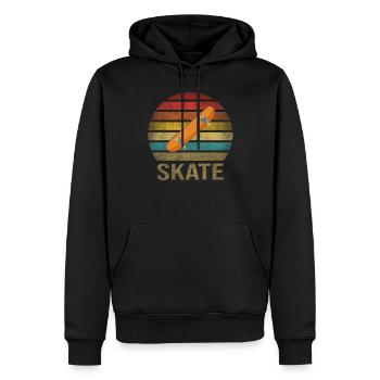 Skateboard Skate Or Die Retro Sunset - Männer Premium Bio Hoodie - Schwarz - Vorne - Nico (187cm)