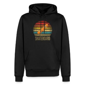 Skateboard Skate Or Die Retro Sunset - Männer Premium Bio Hoodie - Schwarz - Vorne - Nico (187cm)