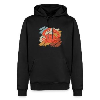 Cancer Cadeau Crevette Crabe Homard Scorpion - Sweat à capuche Premium bio Homme - noir - Devant - Nico (187cm)