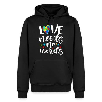 Autisme Cadeau Autiste Asperger TDAH Autisme - Sweat à capuche Premium bio Homme - noir - Devant - Nico (187cm)
