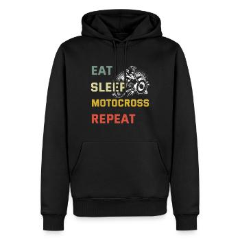 Motocross Tshirt Für Herren Damen Enduro Supermoto - Männer Premium Bio Hoodie - Schwarz - Vorne - Nico (187cm)