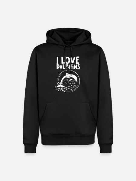 I love dolphins dolphin - Men’s Premium Organic Hoodie - black