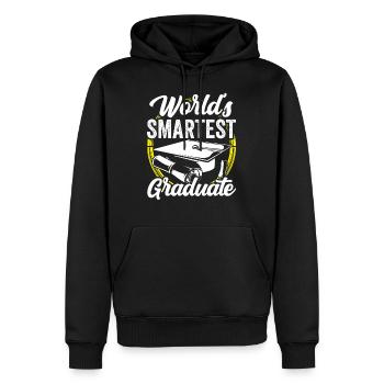 The World's Smartest Graduate - Men’s Premium Organic Hoodie - black - Front - Nico (187cm)