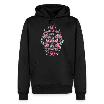 60 sein ist nicht schlimm wenn man 60 Geburtstag - Männer Premium Bio Hoodie - Schwarz - Vorne - Nico (187cm)