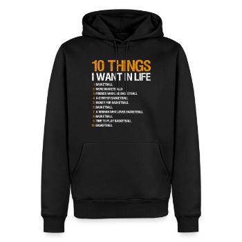 Dictons de basket-ball amusants pour les joueurs de basket-ball - Sweat à capuche Premium bio Homme - noir - Devant - Nico (187cm)